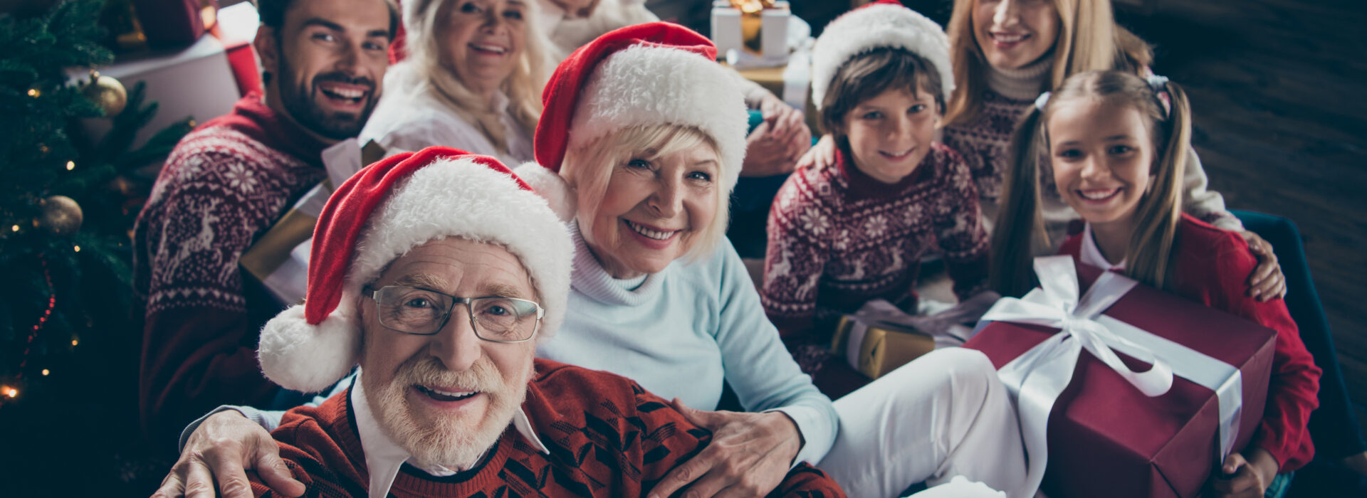 Familien Selfie an Weihnachten