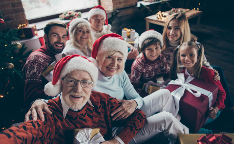 Familien Selfie an Weihnachten